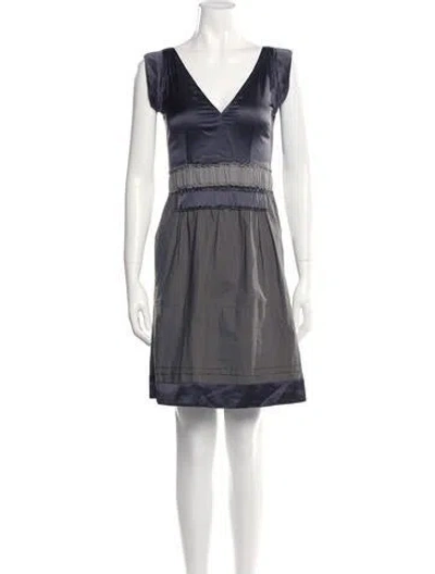 Pre-owned Schumacher V-neck Mini Dress In Blue