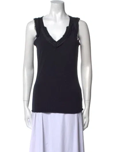 Pre-owned Schumacher V-neck Sleeveless Top In Black