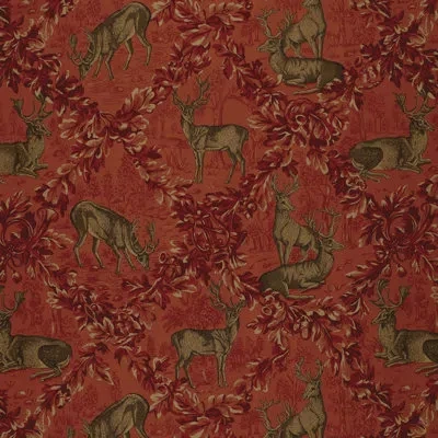 Schumacher Woburn 100% Cotton Fabric In Red
