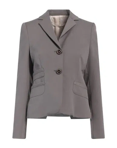 Schumacher Woman Blazer Grey Size 2 Virgin Wool, Polyester, Elastane