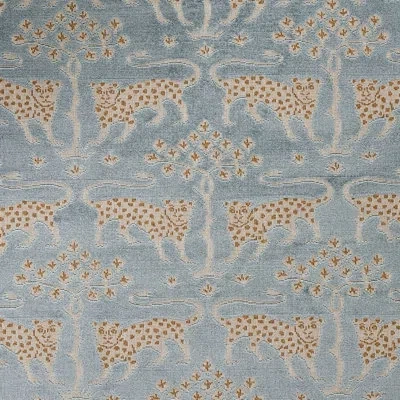 Schumacher Woodland Leopard Velvet Fabric In Mineral