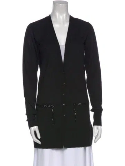 Pre-owned Schumacher Wool V-neck Sweater In Black