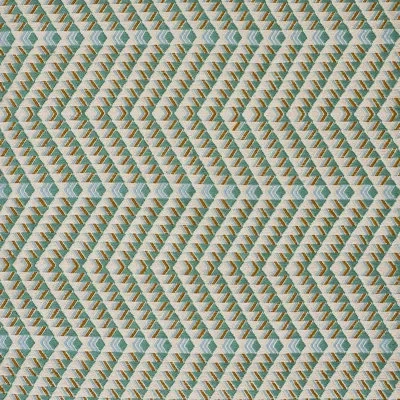 Schumacher X A Rum Fellow Amates Hand Woven Brocade Fabric In Duck Egg