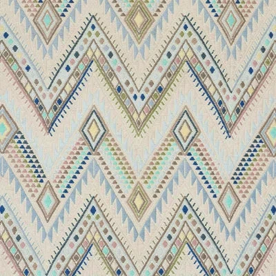 Schumacher X A Rum Fellow Coyolate Hand Woven Brocade Fabric In Arctic