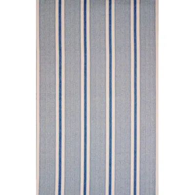 Schumacher X A Rum Fellow Ipala Hand Woven Stripe Fabric In Blue