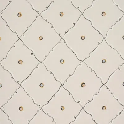 Schumacher X Backdrop Colette Wallpaper In Beige