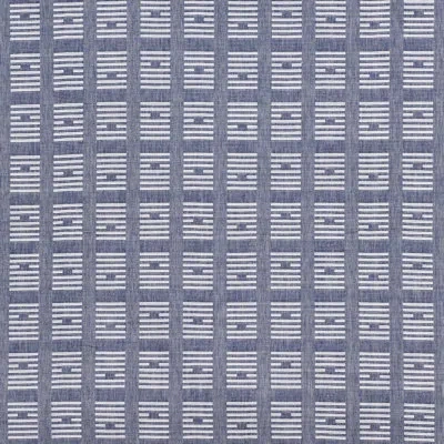 Schumacher X Caroline Z Hurley Tiasquam Weave Fabric In Navy