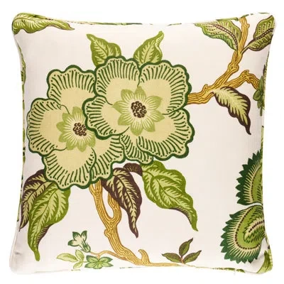 Schumacher X Celerie Kemble Hothouse Flowers Pillow In Green