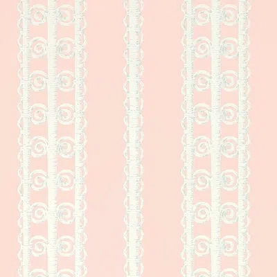 Schumacher X Celerie Kemble Wicker Stripe Wallpaper In Frangipani
