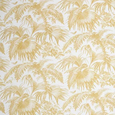 Schumacher X Jill Lasersohn Toile Tropique Fabric In Gold