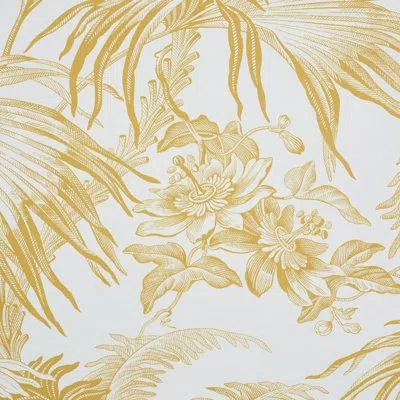 Schumacher X Jill Lasersohn Toile Tropique Wallpaper In Gold