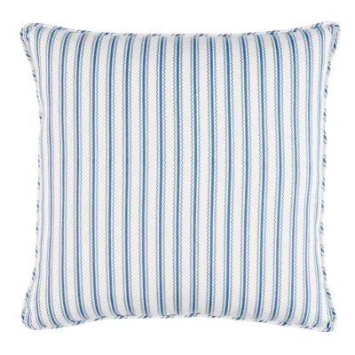 Schumacher X Mark D. Sikes Birdie Ticking Stripe Pillow In Blue,white