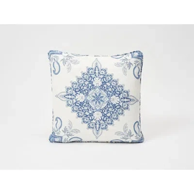 Schumacher X Mark D. Sikes Montecito Medallion Pillow In Indigo