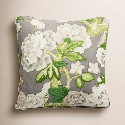 Schumacher X Mary Mcdonald Bermuda Blossoms Pillow In Silver