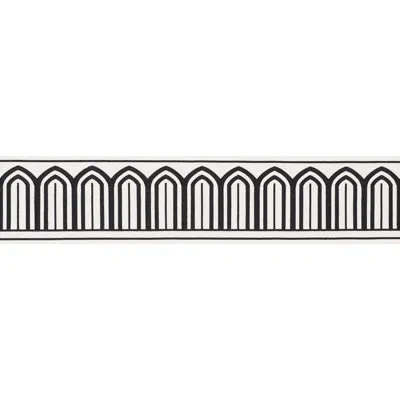 Schumacher X Miles Redd Arches Embroidered Tape Wide In Black,white
