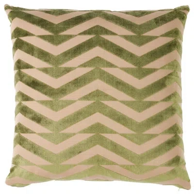 Schumacher X Miles Redd Broken Chevron Pillow In Olive,khaki