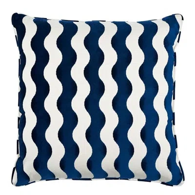 Schumacher X Miles Redd The Wave Pillow In Navy