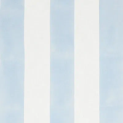 Schumacher X Molly Mahon Wide Hand Block Stripe Fabric In Blue