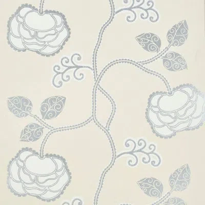 Schumacher X Neisha Crosland Queen Fruit Wallpaper In Silver White