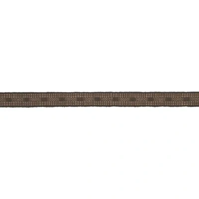 Schumacher X Patterson Flynn Nael Linen Cotton Tape In Cedar Brown