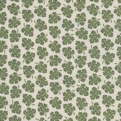 Schumacher X Rita Konig Olive Fabric In Green