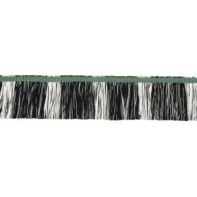 Schumacher X Stephanie Seal Brown Calcada Fringe In Emerald