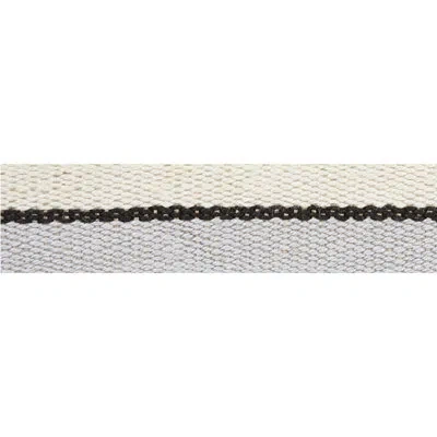 Schumacher X Stephanie Seal Brown Ile Saint-louis Narrow Tape In White Black,silvery Blue