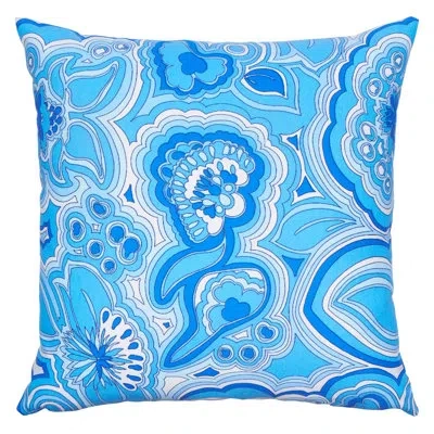 Schumacher X Trina Turk Morning Sunrise I/o Pillow In Horizon Blue