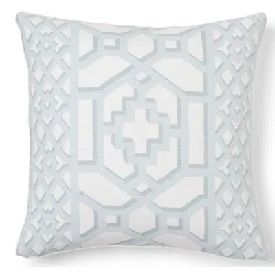 Schumacher Zanzibar Trellis Pillow In Blue
