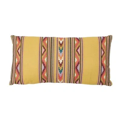 Schumacher Zarzuela Embroidery Pillow In Saffron