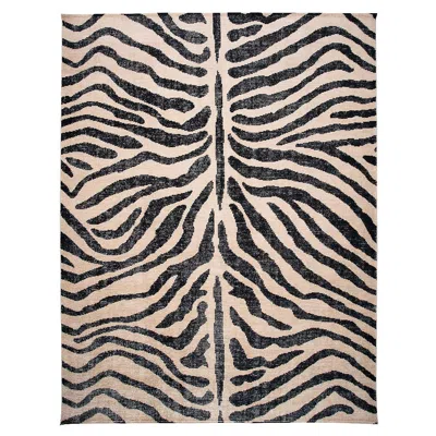 Pre-owned Schumacher Zebre 10' X 14' Hand-knotted Rug In Ivory/ Black
