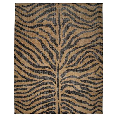 Pre-owned Schumacher Zebre 9' X 12' Hand-knotted Rug In Brown/ Black