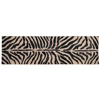 Schumacher Zebre Hand-knotted Rug In Ivory,black