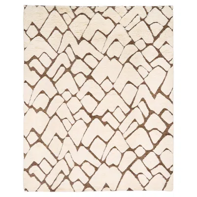 Pre-owned Schumacher Zimba 9' X 12' Rug In Ivory & Brown In White