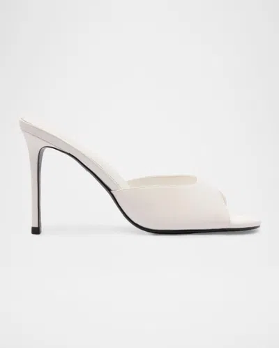 Schutz 100mm Cloe Leather Mules In Neutral