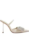 Schutz 100mm Leather Heeled Sandals In Neutral