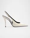 Schutz 100mm Liora Patent Leather Slingback Pumps In Neutral