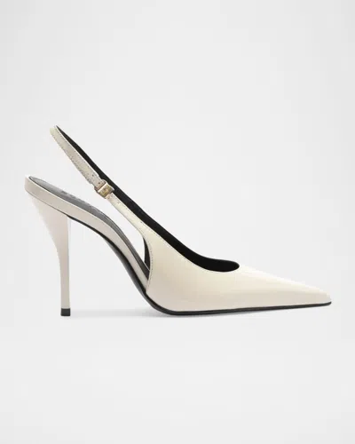 Schutz 100mm Liora Patent Leather Slingback Pumps In Neutral