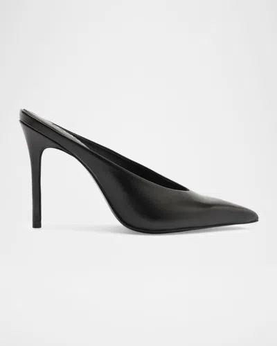Schutz 100mm Loren Leather Mule Pumps In Black