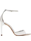 Schutz 100mm Scarlett Ankle-strap Stiletto Sandals In Silver