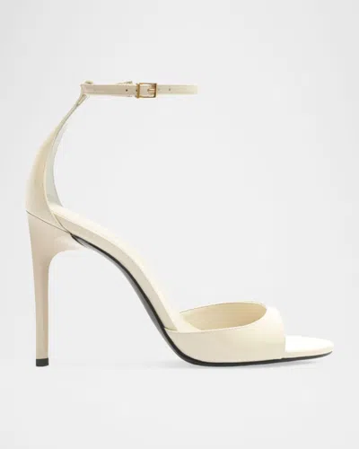 Schutz 100mm Scarlett Leather Ankle-strap Sandals In White