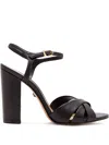 Schutz 105mm Keefa Block-heel Crossover Sandals In Black