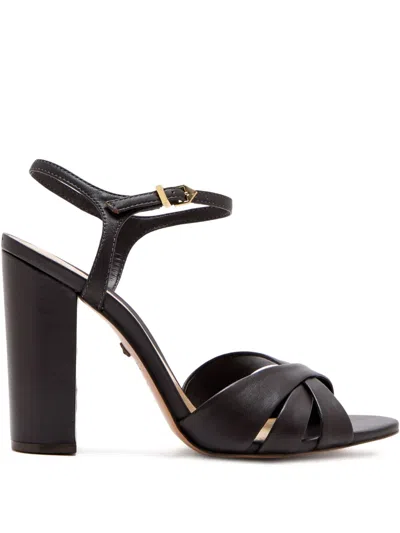 Schutz 105mm Keefa Block-heel Crossover Sandals In Black