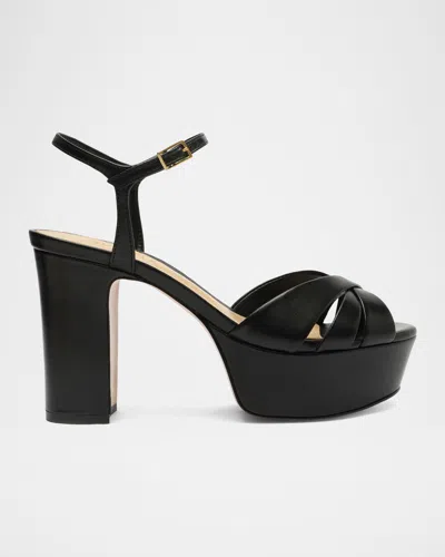 Schutz 105mm Keefa Leather Platform Sandals In Black