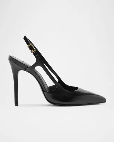 Schutz 110mm Boris Leather Slingback Pumps In Black