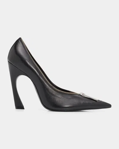 Schutz 110mm Lexi Zip Leather Pumps In Black