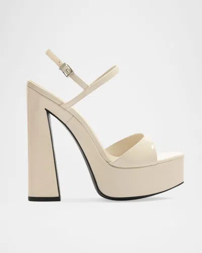 Schutz 145mm Arlene Patent Leather Platform Sandals In Multi