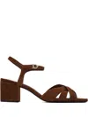 Schutz 50mm Crossover Ankle-strap Sandals In Brown