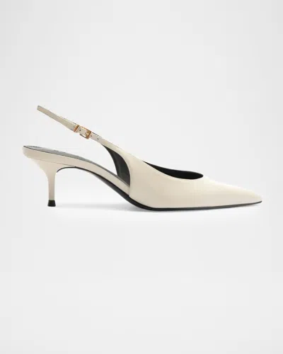 Schutz 50mm Paola Leather Slingback Pumps In Neutral