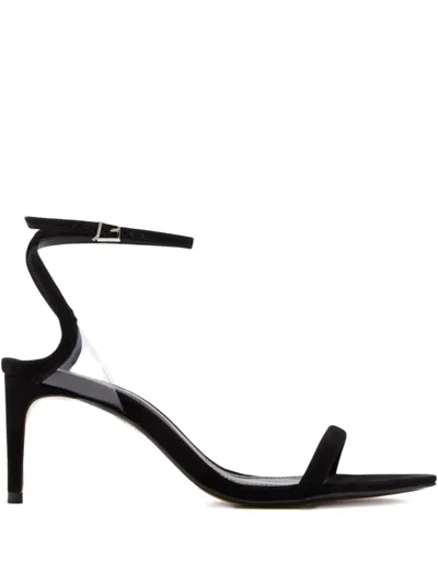 Schutz 50mm Prya Ankle-strap Suede Sandals In Black